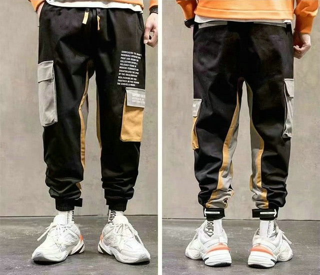 Men Hip Hop Cargo Joggers Streetwear Multi Pockets Harem Pants Casual  Trousers